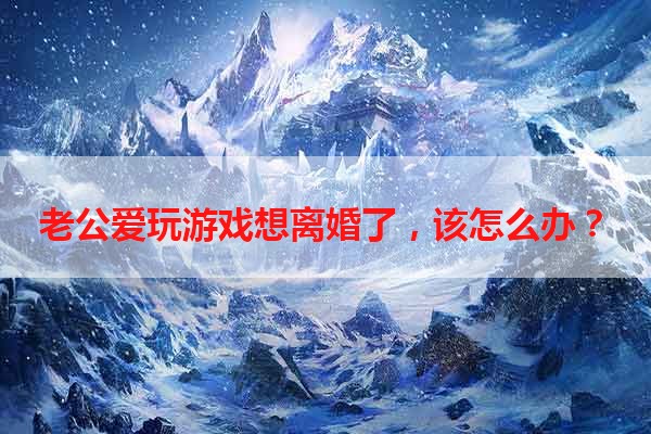 老公爱玩游戏想离婚了，该怎么办？
